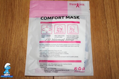 Masques en tissu Schtroumpf Think Pink
