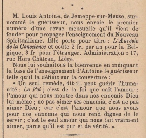 L'Auréole de la Conscience (Le Messager, 15 avril 1907)