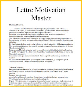 lettre de motivation master exemple