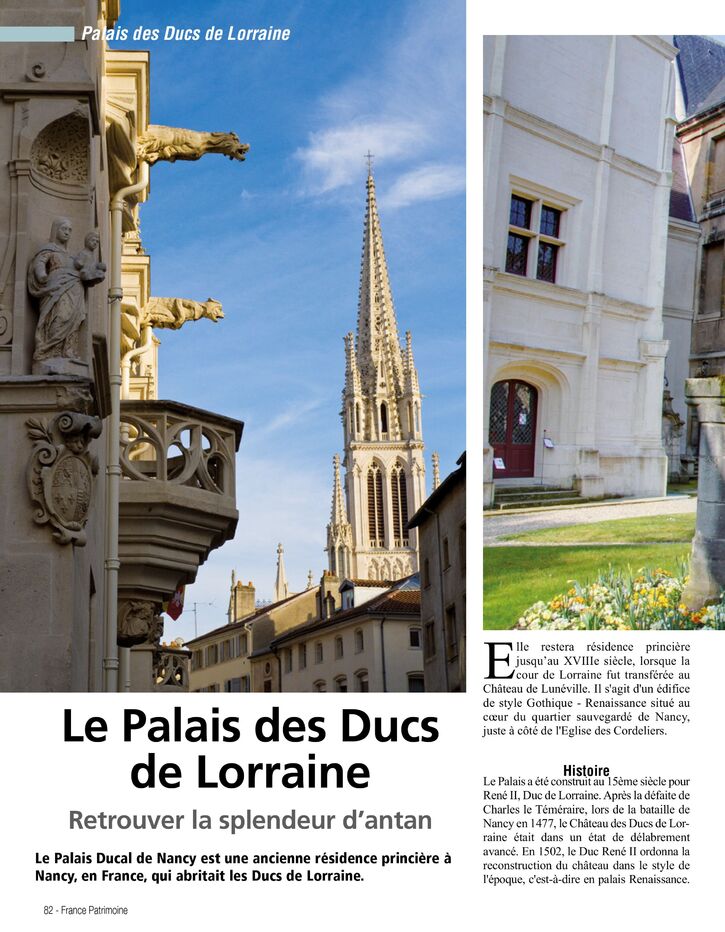 Les plus beaux sites de France - Palais des Ducs de Lorraine (4 pages)