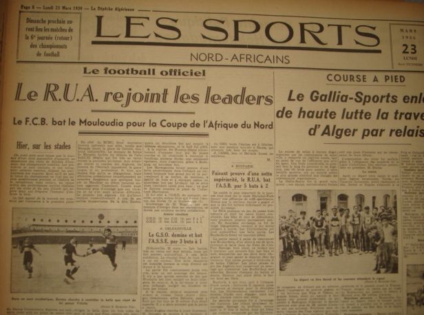 D 22.3.1936 coupe AFN FCB-MCA 5-1 à rejouer (6ème fois) suite aux réserves des Blidéens