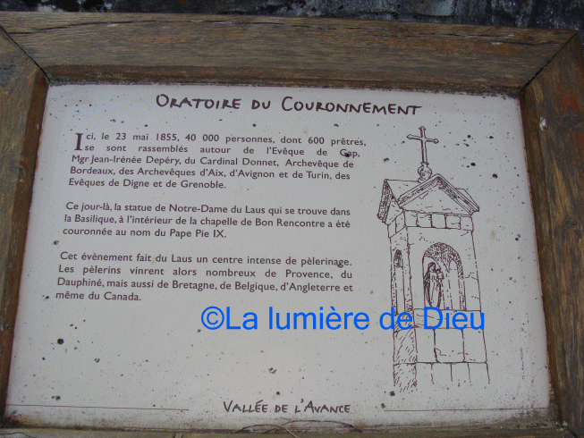 Le Laus : l'oratoire du couronnement
