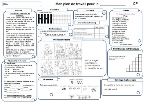 Plan de travail CP