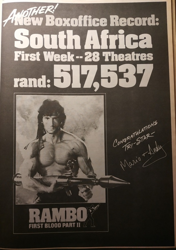 RAMBO 12 SOUTH AFRICA BOX OFFICE POSTER