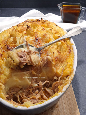 PARMENTIER A L'EFFILOCHE DE DINDE SAUCE BARBECUE AU COOKEO