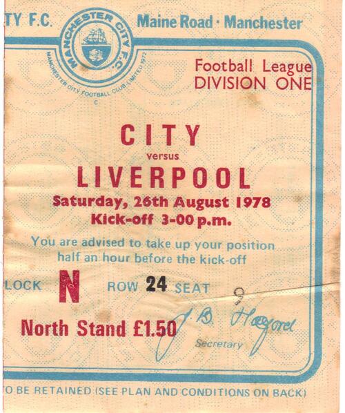 14. Manchester City - Liverpool (26 août 1978): 1-4