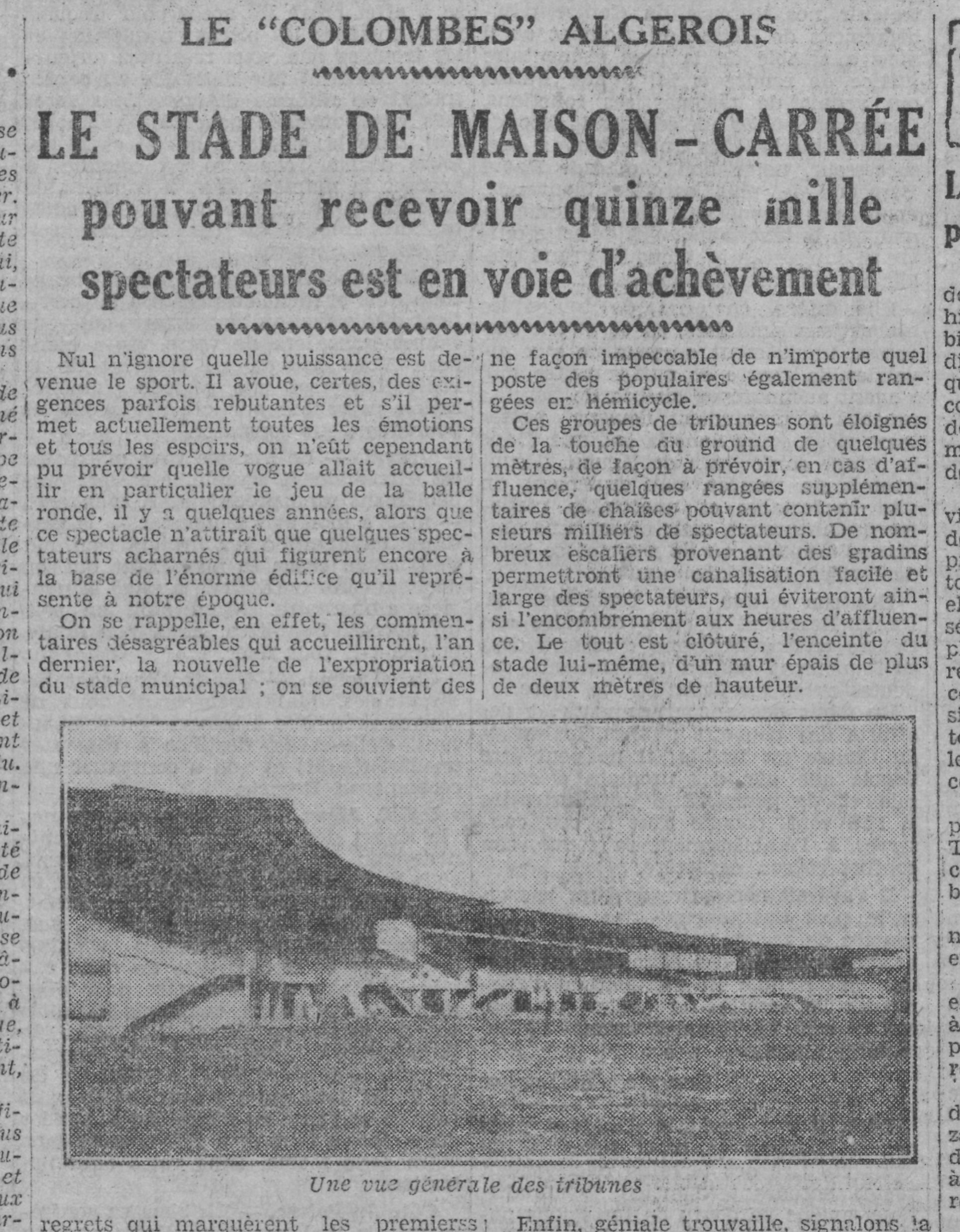 22.12.1929 stade Zevaco inauguration