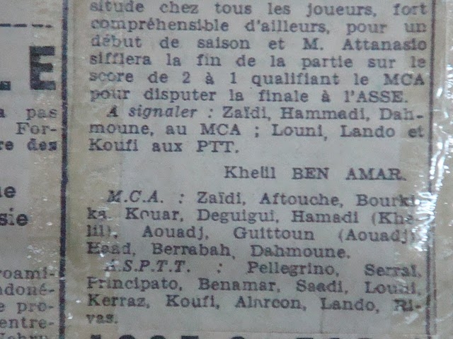 Dimanche 5.9.1954 Coupe Milady MCA-ASPTT 2-1