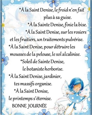 Dictons de la Ste Denise + grille prénom  !