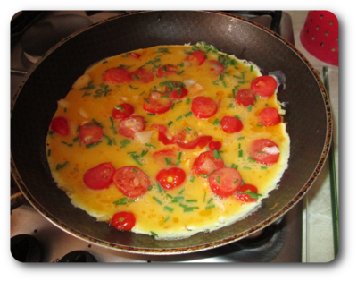 Omelette Aux Tomates Et Oignons