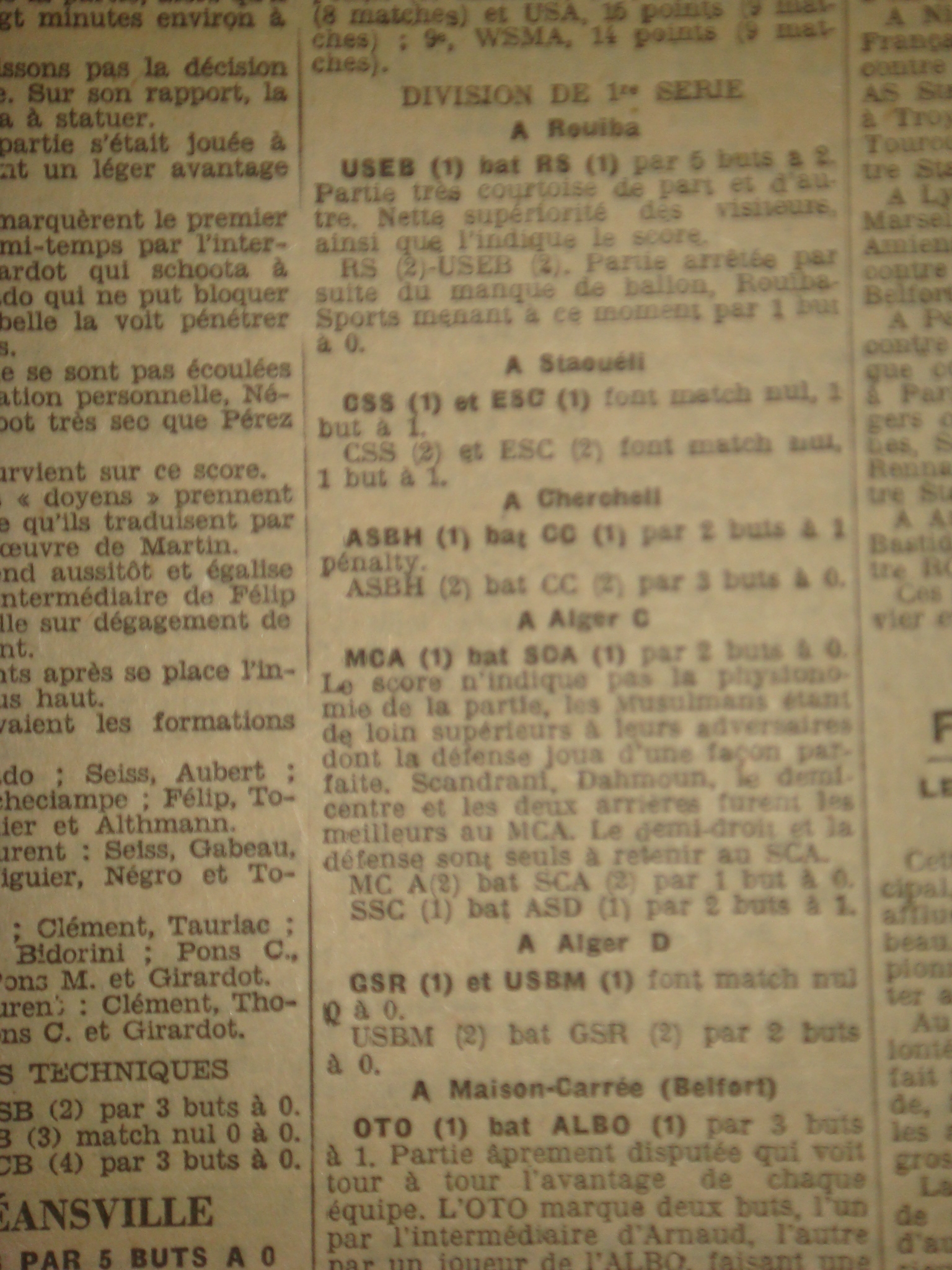 13.1.1929 Sporting Club Algérois - MCA 0-2