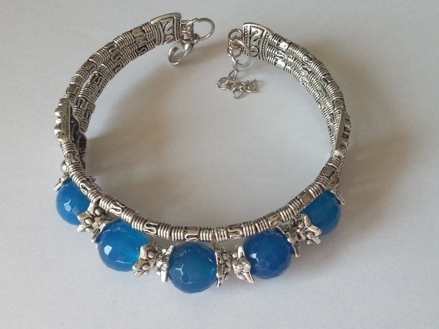 bracelet tibet agate bleue