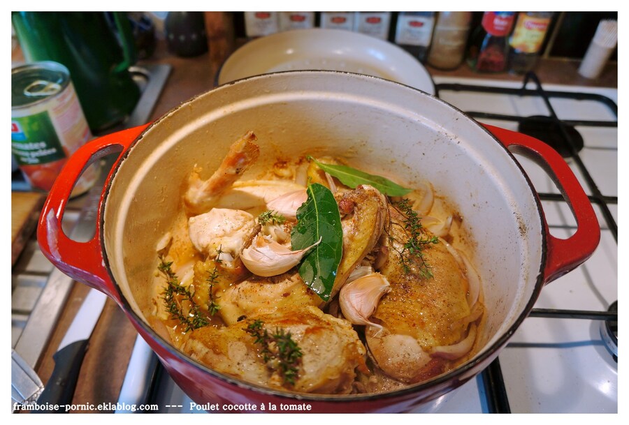 Poulet cocotte à la tomate