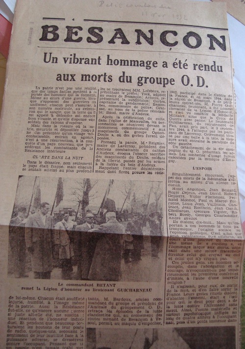 Cérémonie au monument de Mazerolles-le-Salin 1952