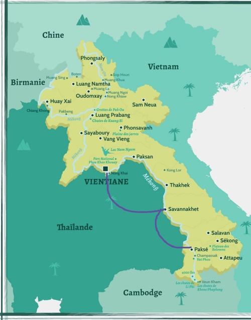 LAOS, de Vientiane à Paksé et le Vat Phu