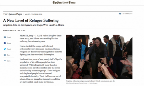 Angelina Jolie : sa lettre ouverte déchirante après son voyage humanitaire en Irak