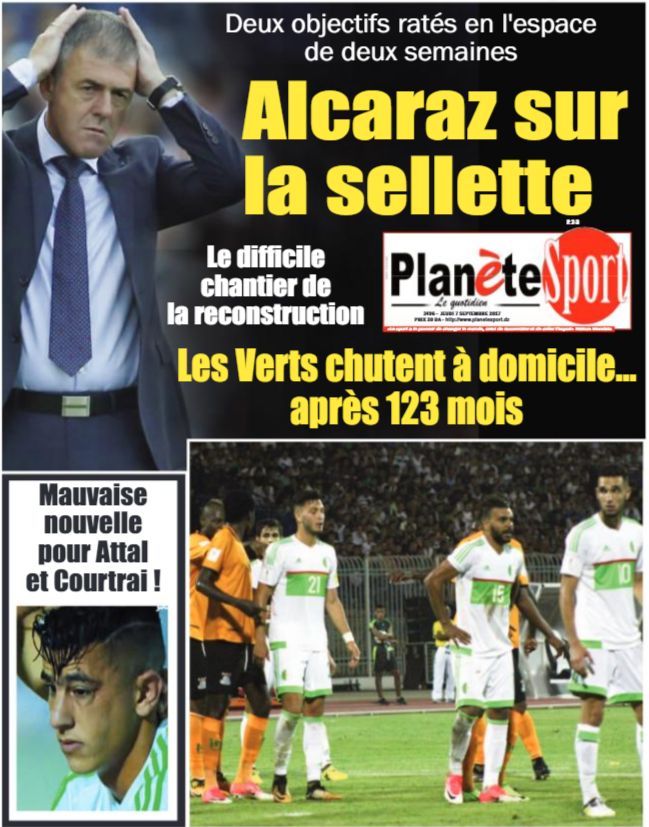 Mardi 5.9.2017 Elm.CM retour à Constantine EN-Zambie 0-1