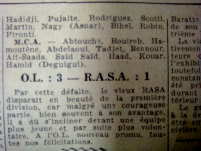 Samedi 12 juin 1948 MCA-Olympique Marseille 0-5