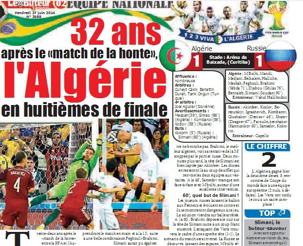 Jeudi 26.6.2014 à Curitiba Russie-EN 1-1 qualification historique