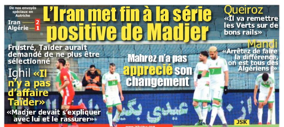 Mardi 27.3.2018 en Autriche à Graz Amical Iran-EN 2-1