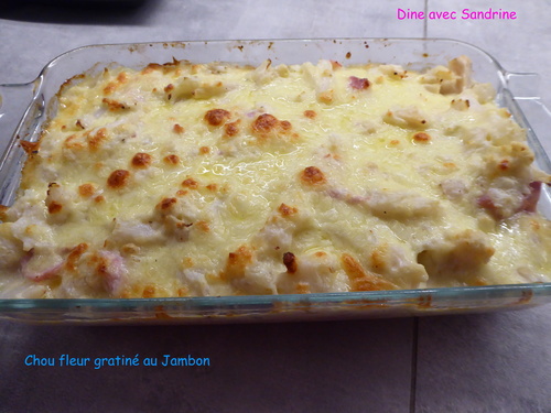 Du Chou fleur gratiné au Jambon