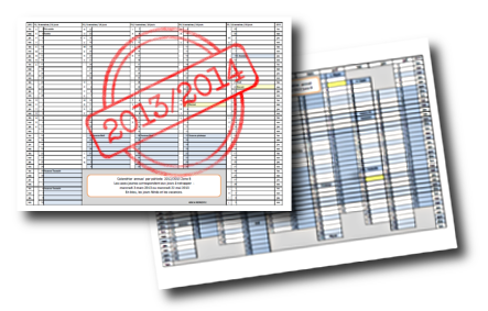 Planning de l'année 2013/2014 (zone B) : le retour