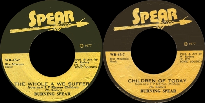 Burning Spear : Album " Marcus' Children " Burning Spear Records WRLP 102 [ JA ]