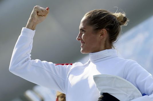 Elodie Clouvel, médaillée d’argent du pentathlon moderne, le 19 août à Rio.