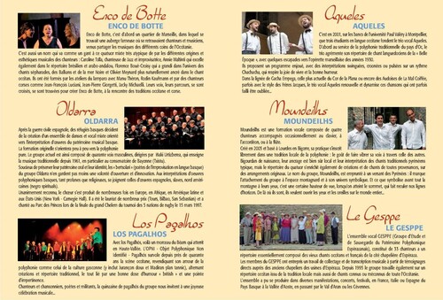 Détials des groupes du 11e Festival Polyphonique - édition 2012