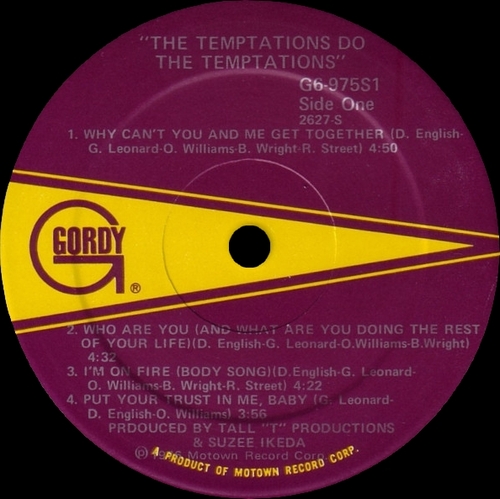 The Temptations : Album " Do The Temptations " Gordy Records G6-975S1 [ US ]