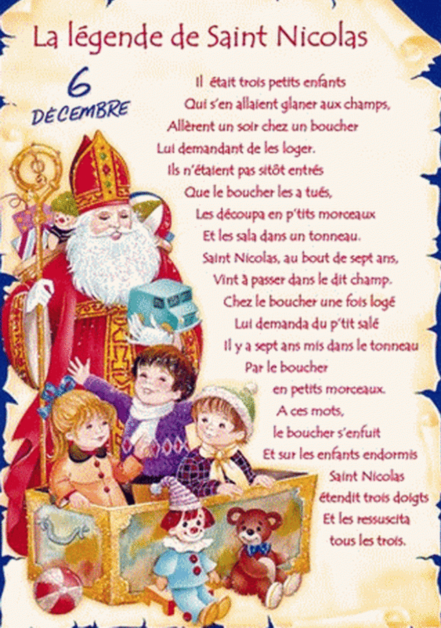 Vive saint Nicolas pour les enfants.