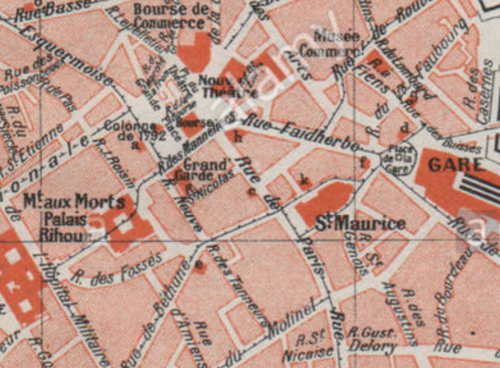 LILLE. Vintage town city map plan. Nord, 1930 (alamy.com)