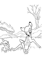 Coloriages Bambi, PanPan, Mis Bunny.. / Bambi Coloring Page Disney