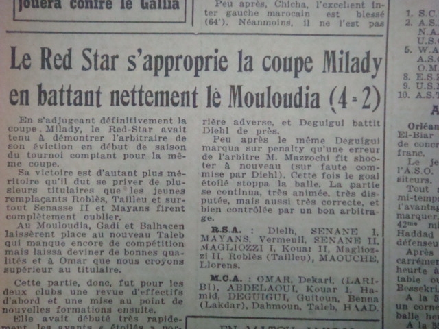 13.12.1953 Coupe Milady Amical RSA-MCA 4-2