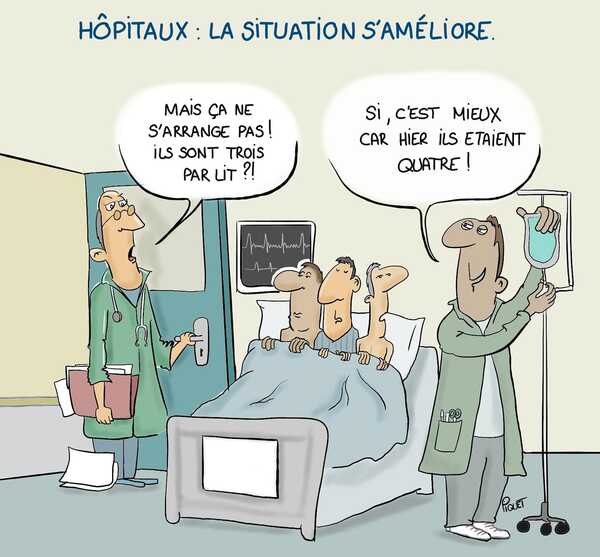 La détresse de l'Hôpital Public, cible des caricaturistes....