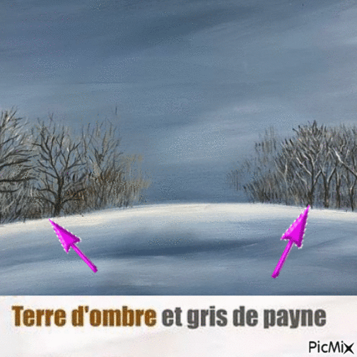 Dessin et peinture - vidéo 3966 : Comment peindre des sapins enneigés dans un paysage hivernal 1/2 ? - huile ou acrylique.