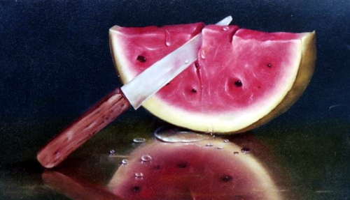 Dessin et peinture - vidéo 2154 : Un fruit de l'été - La pastèque à l'aquarelle.