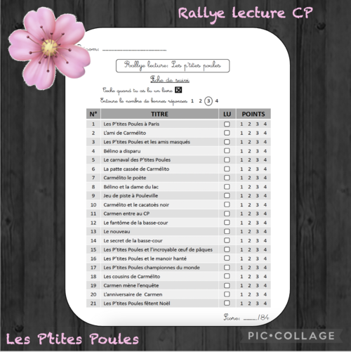 Rallye lecture Les p'tites poules (premières lectures)