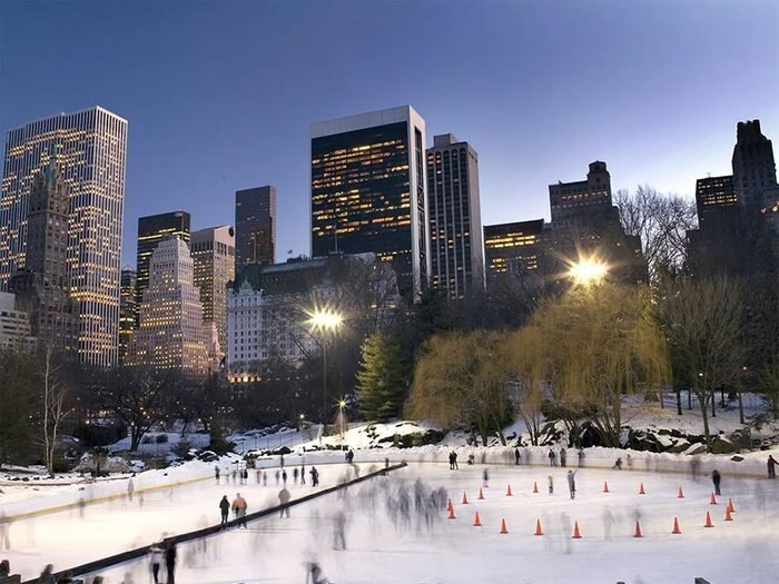 La patinoire de Central Park à New York.