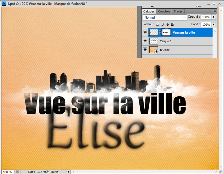 Texte sur fond dégradé graphique