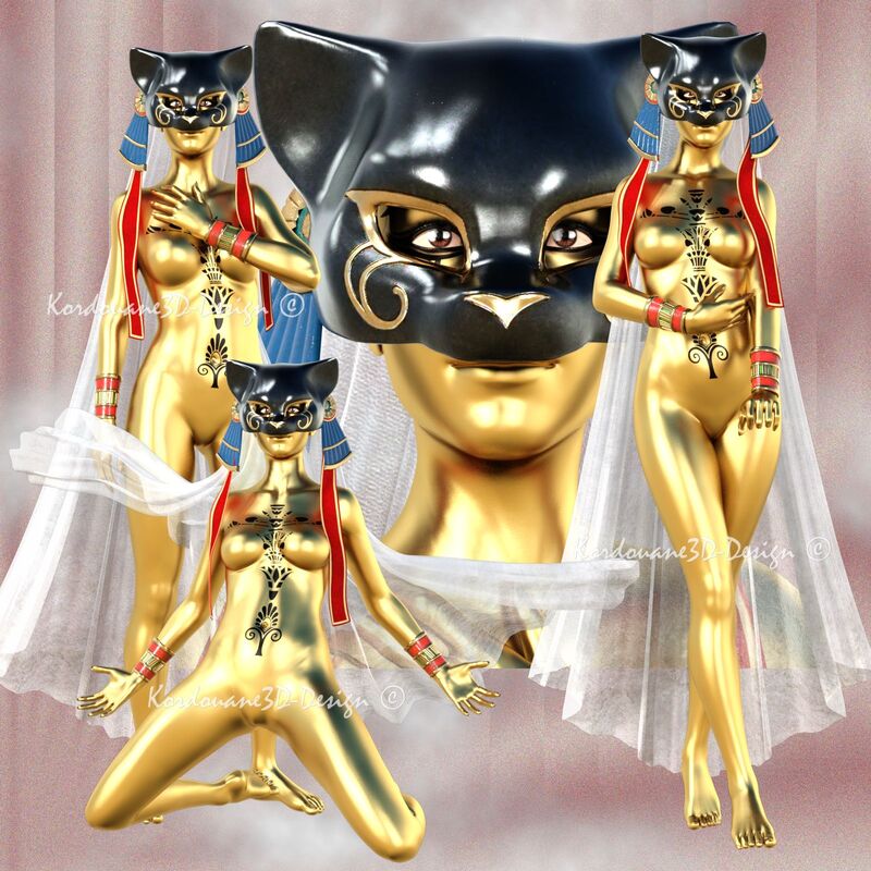 Statue or masque Bastet (png)