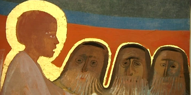 Une fresque d'Arcabas à l'église de Saint-Hugues
