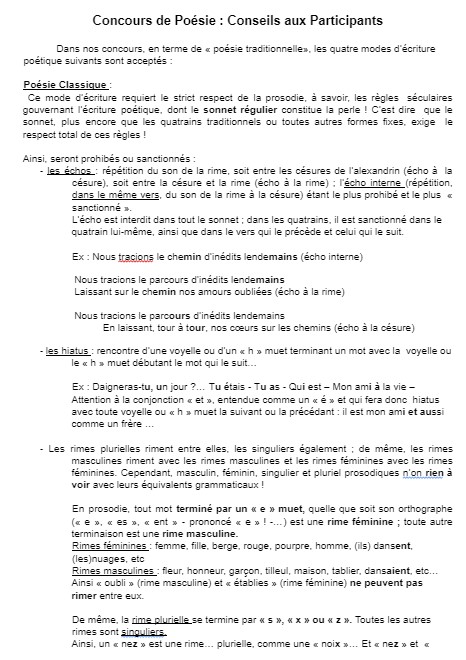 Concours poésie adultes 