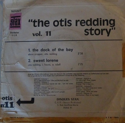 Les SINGLéS # 92: Otis Redding - Dock of the bay/Sweet Lorene (1968)
