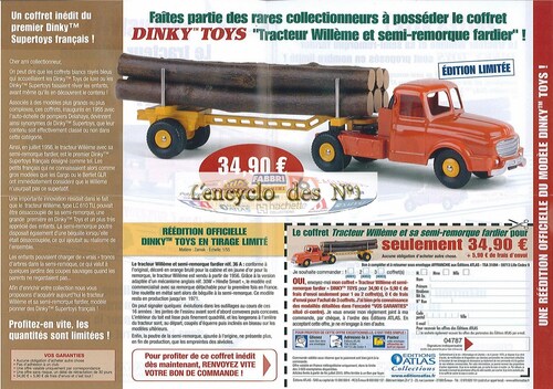 Tracteur Willème avec semie-remorque Fardier Dinky Toys - Hors-série