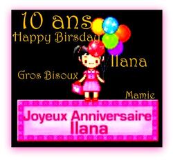 carte anniversaire Ilana