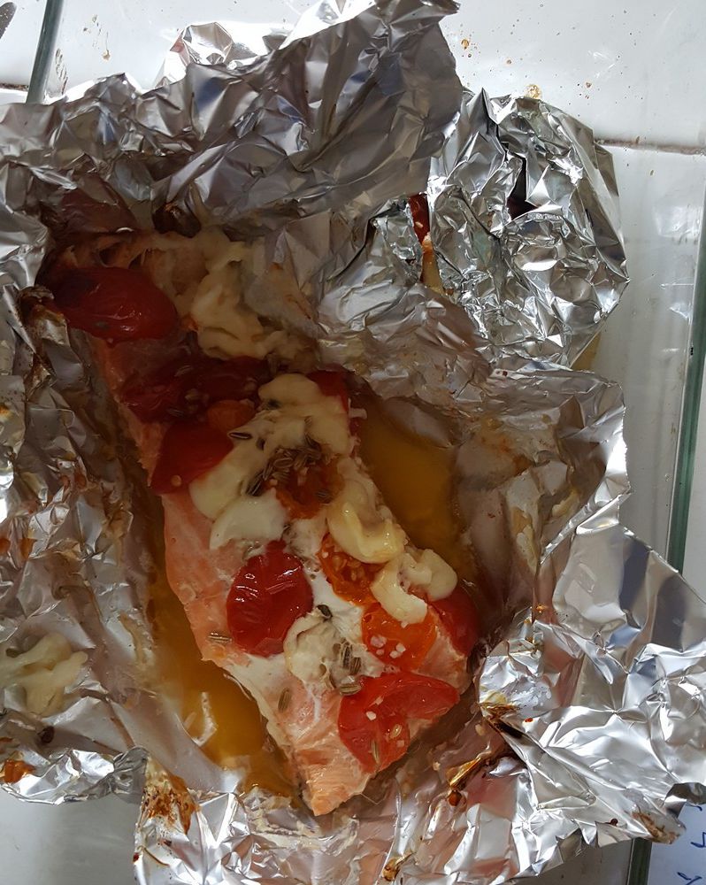 Papillotes de saumon tomates-mozzarella...