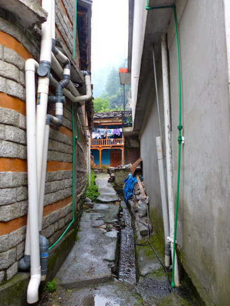 arrêt dans un village