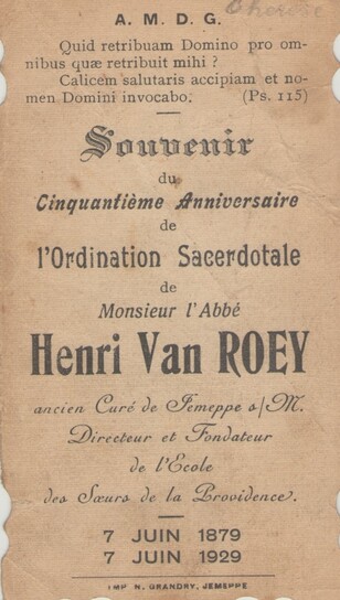 Henri van Roey, prêtre de Jemeppe