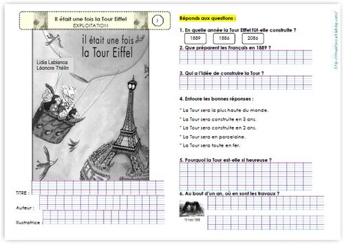 Littérature CE1: Il était une fois la Tour Eiffel